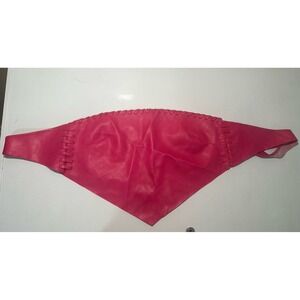 Vintage y2k formula x pink leather bandana style tie up top 
Size small. Cross c